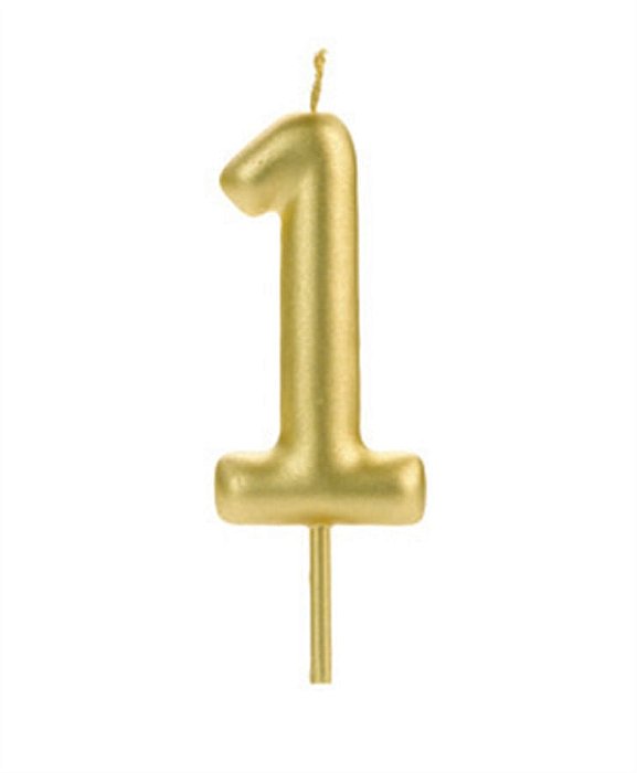 Vela Big Metalizada 8,5cm Dourada Nº 1