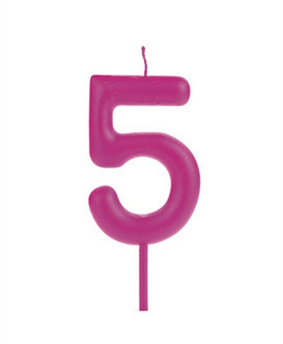 Vela Big Metalizada 8,5cm Rosa Nº 5