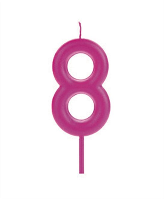 Vela Big Metalizada 8,5cm Rosa Nº 8
