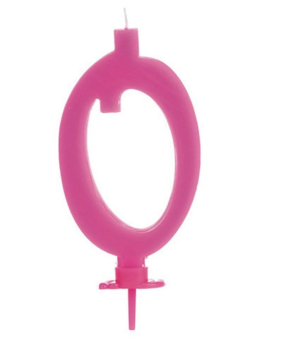 Vela Grande Rosa Número 0
