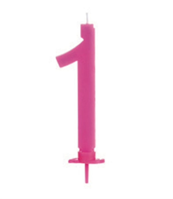 Vela Grande Rosa Número 1