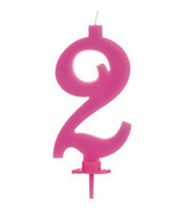Vela Grande Rosa Número 2