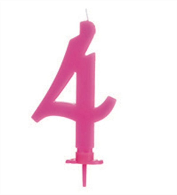 Vela Grande Rosa Número 4