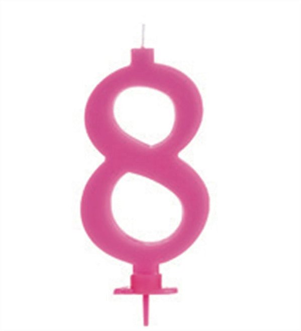 Vela Grande Rosa Número 8