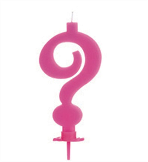Vela Grande Rosa Interrogação