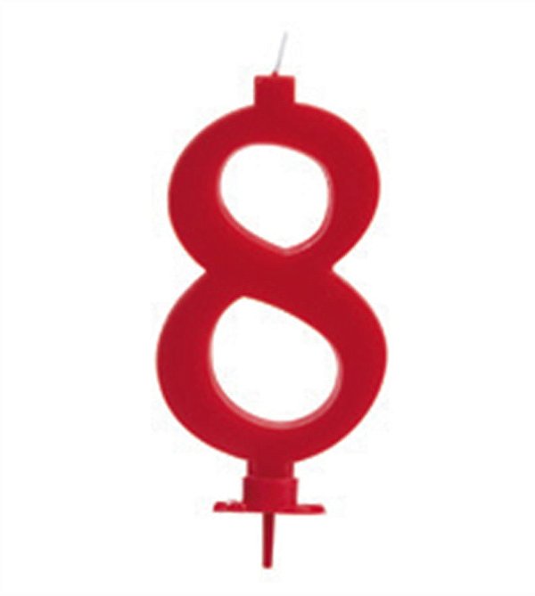 Vela Grande Vermelha Número 8