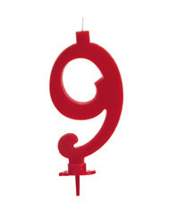 Vela Grande Vermelha Número 9