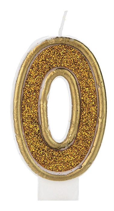 Vela Glitter Basic Dourada Número 0