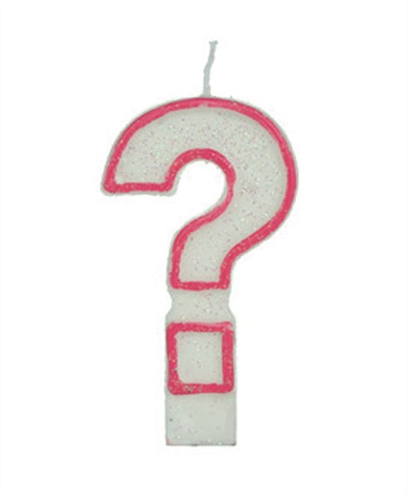 Vela Big Glitter Borda Rosa Interrogação