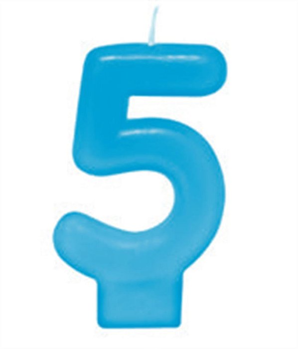 Vela Azul Bebe Número 5