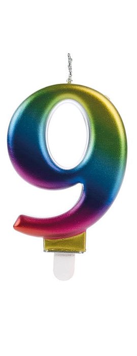 Vela Wave Colorida Número 9