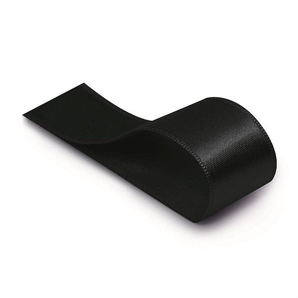 Fita Cetim Liso Preto 3,5mmx100m