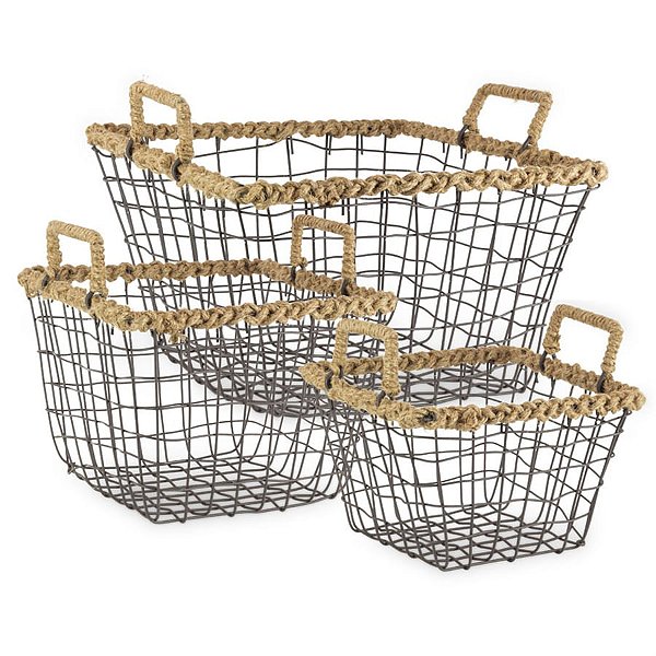 Cesta de Metal Aramada Preta P/M/G