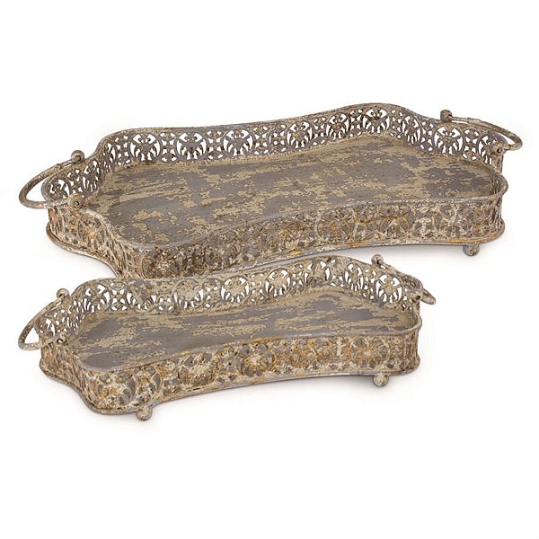 Bandeja de Metal Envelhecido Encurvado - G/M