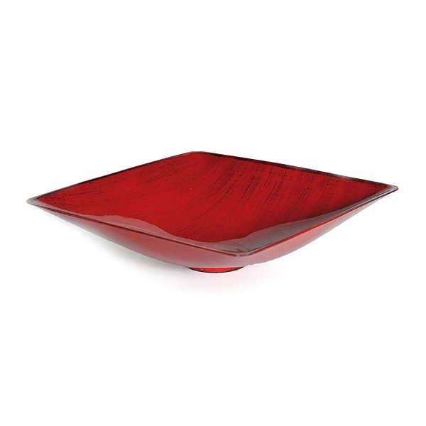 Base Plástica Quadrada Alta Vermelho com Preto - M 24x24x7