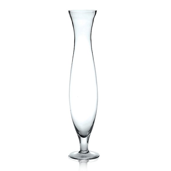 Vaso de Vidro Transparente Athenas com Pé M 13x13x60