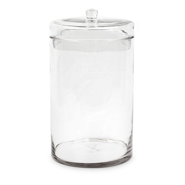 Vaso de Vidro com Tampa Alto G 23x23x41