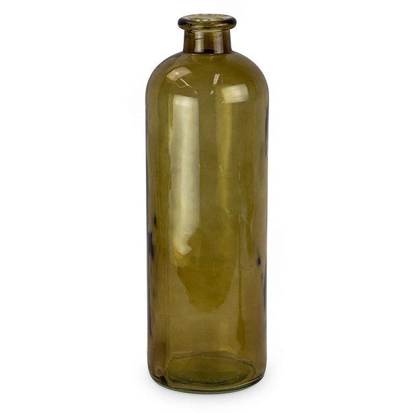 Garrafa de Vidro Decorativa Alta Ll Ambar 10x10x33