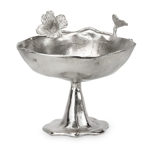 Bandeja Alumínio com Pé Alta com Folhas G 34x29x38