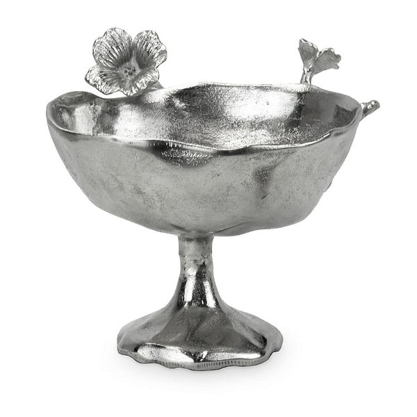 Bandeja Alumínio com Pé Alta com Folhas M 28x23x22