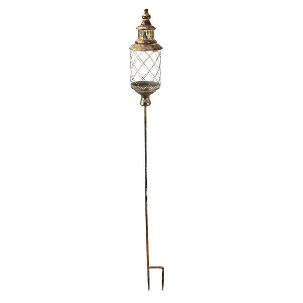 Lanterna de Metal de Vidro Jardim 15x15x147