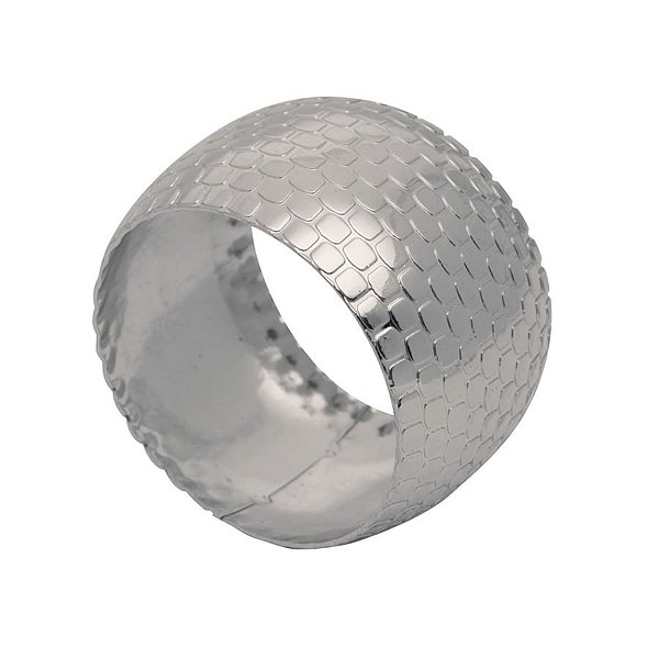 Argola em Metal Textura Prata - 4 Un