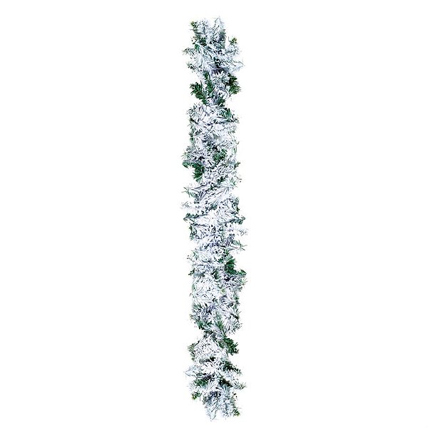 Festão Nevado Verde e Branco 270cm