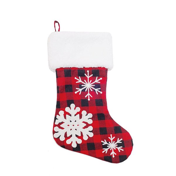 Bota Flocos de Neve Verde e Preto e Branco 50cm - 1 Unidade