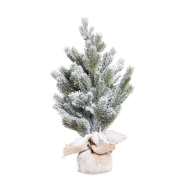 Mini Árvore de Natal Nevada Verde e Marrom 55cm
