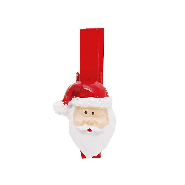 Prendedor Rosto Noel Vermelho - 6 Un