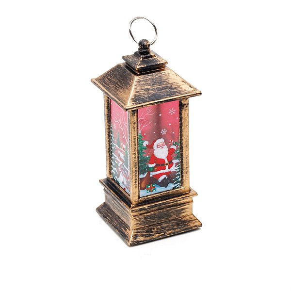 Lanterna com Papai Noel Marrom e Vermelho - 1 Un