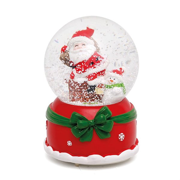 Globo Papai Noel Chaminé com Boneco Vermelho e Verde P (Globinhos de Água)
