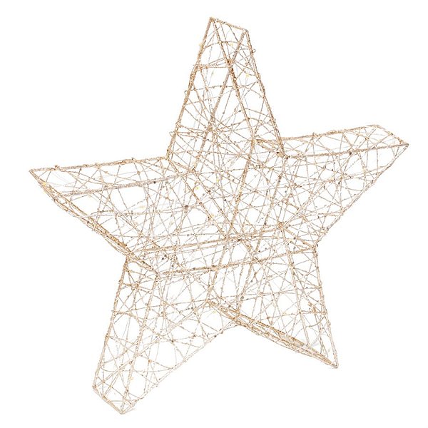 Estrela com Led Trabalhada Ouro 55cm