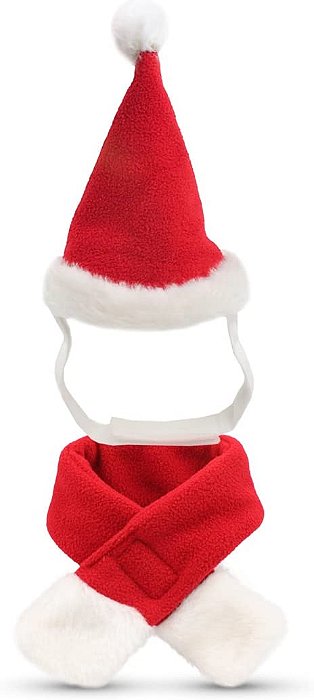 Natal Pet - Cachecol e Touca Pet Natalina Vermelho e Branco - 2 Un