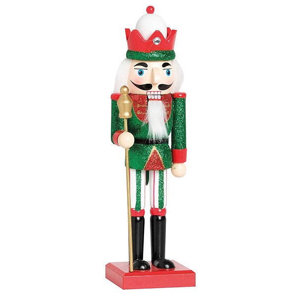 Soldado de Chumbo com Lança 25cm (Quebra - Nozes) Verde e Vermelho