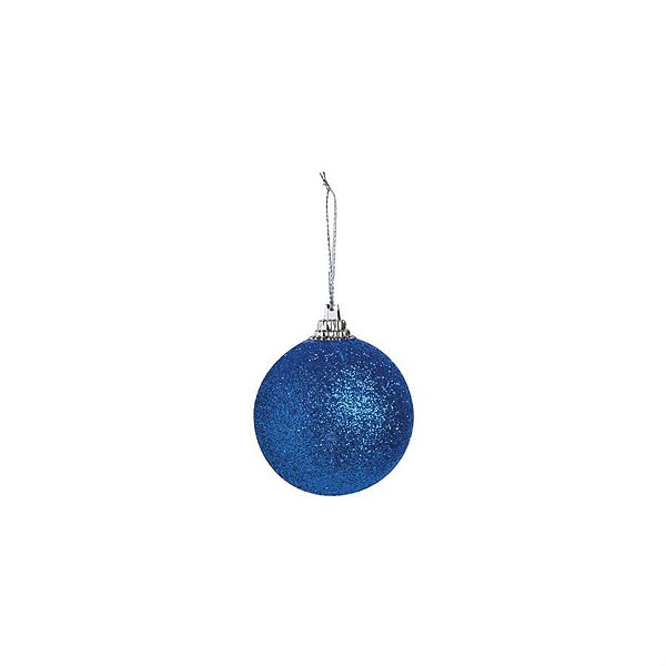 Bola de Natal Glitter Azul 4cm - 12 Un