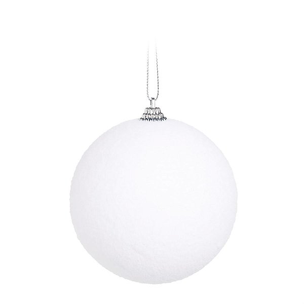 Bola de Natal Nevada Branco 10cm - 4 Peças