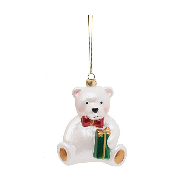 Enfeite para Pendurar - Urso Polar Branco e Verde - 1 Un