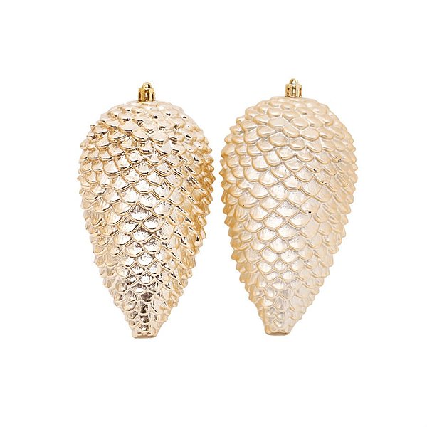 Enfeite para Pendurar Pinha Ouro 17,5cm - 2 Un