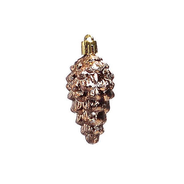 Enfeite Formato Pinha Rosê Gold 8cm - 6 Un