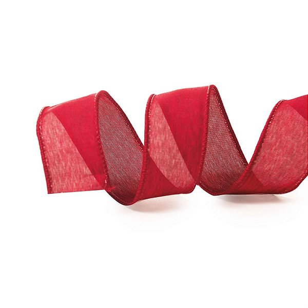 Fita de Natal Lisa Vermelho 3,8cm - 1 Un