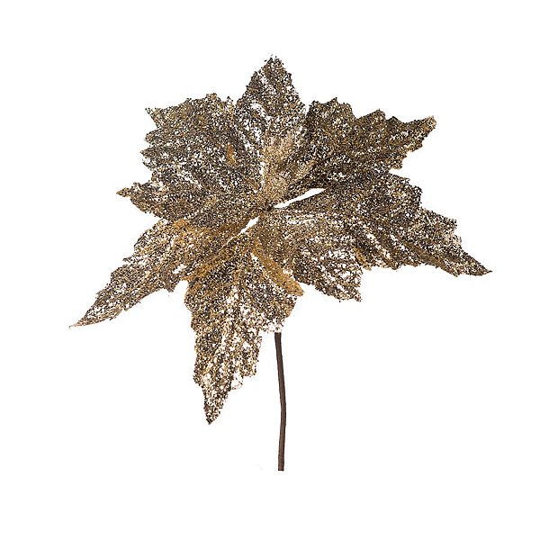 Poinsettia de Veludo Nude (Flores Cabo Curto)