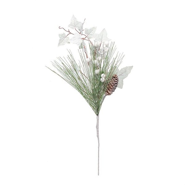 Galho Folhas com Frutas Verde e Branco (Galhos Médios) - 1 Un