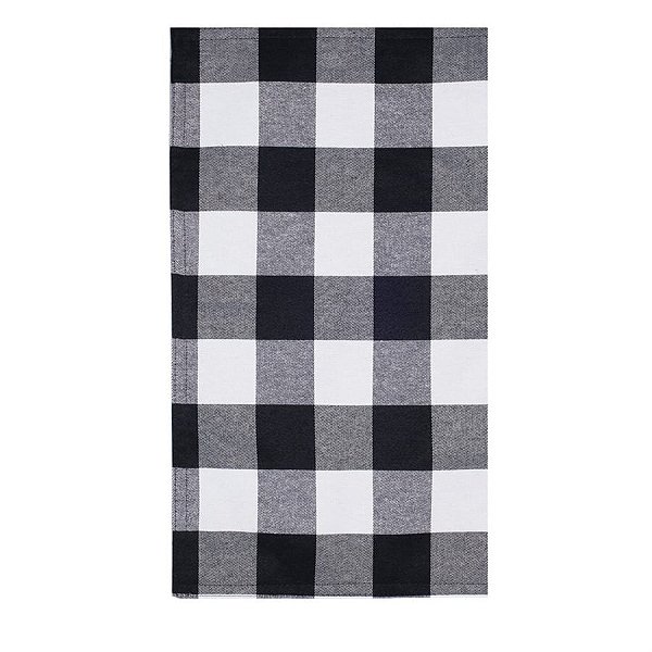 Caminho de Mesa Xadrez Branco e Preto 140X40 - 1 Unidade