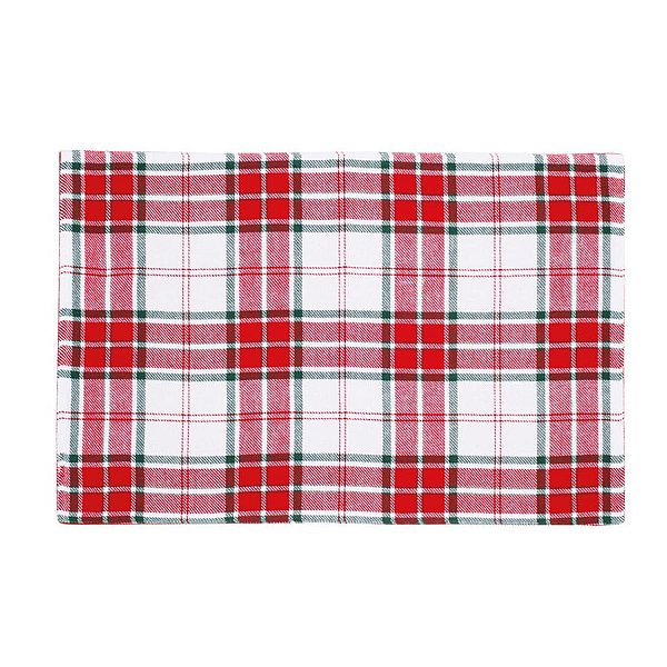 Lugar Americano Xadrez Vermelho e Branco e Verde