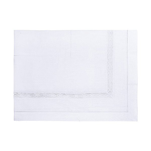 Toalha de Mesa de Natal 4 Lugares Quadrada Duplo Detalhe Vaz Branco 160X160