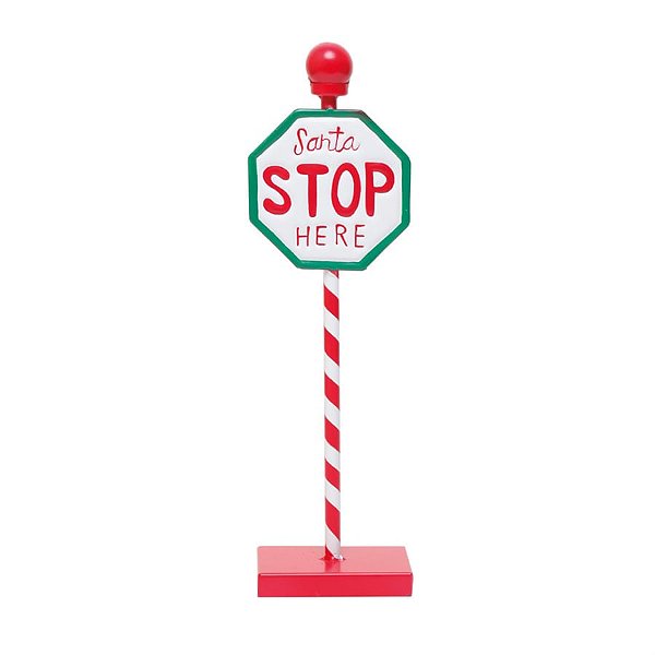 Placa Santa Stop Here Vermelho e Branco e Verde Bandeira