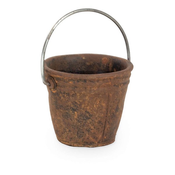 Vaso em Terracota com Alça Alta de Ferro 12x12x10
