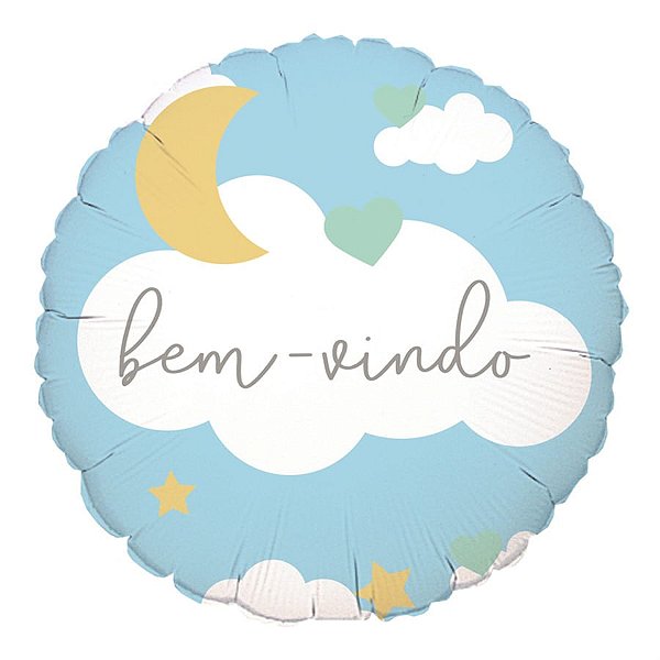 Balão Metalizado Redondo Seja Bem Vindo 18'' / 45cm