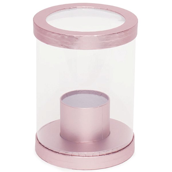 Caixa Redonda Rosê Gold 14,5x20cm - 1 Un
